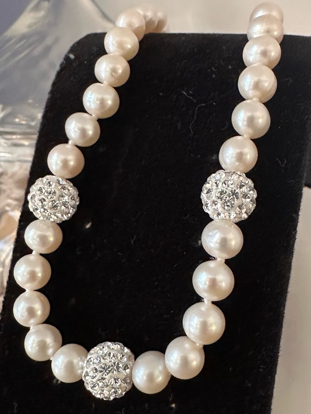Freshwater pearl & sterling necklace, 18in - Picture 4 of 7
